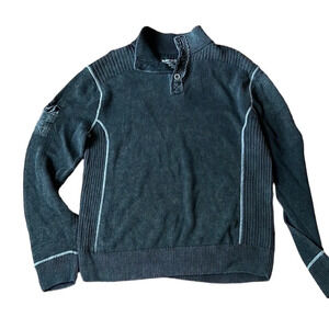 Solaris men’s cotton sweatshirt. Gray mineral wash. Button collar. Size L. EUC